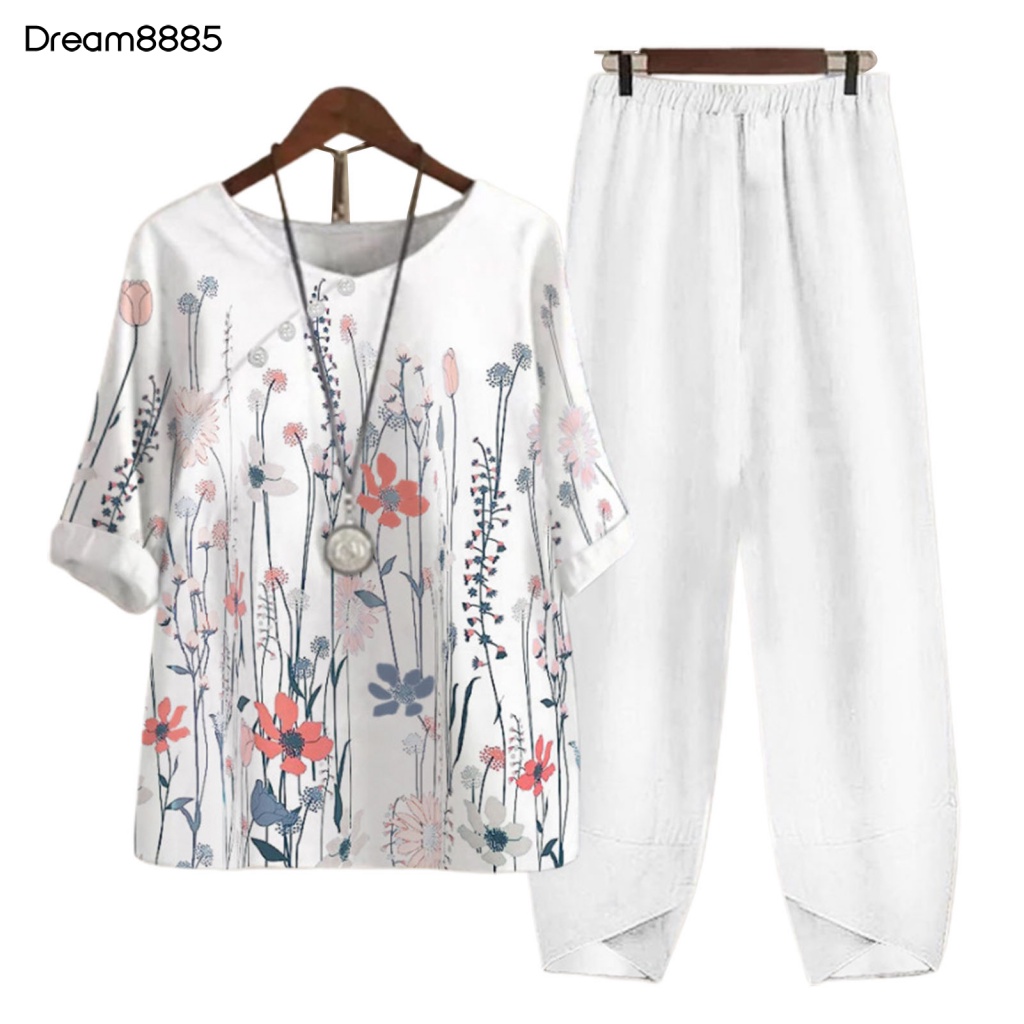 [Hàng Có Sẵn] Set 2 Món Áo Thun + Quần Dài Lưng Thun Mabrem85