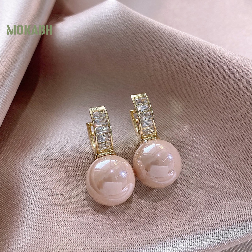 1 Đôi Bông Tai Hình Chữ U Đính Ngọc Trai Giả Phong Cách Pháp Cổ Điển Thời Trang Dành Cho Nữ