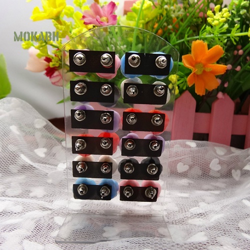 Set 12 Đôi Bông Tai Hoa Hồng Nhiều Màu Thời Trang