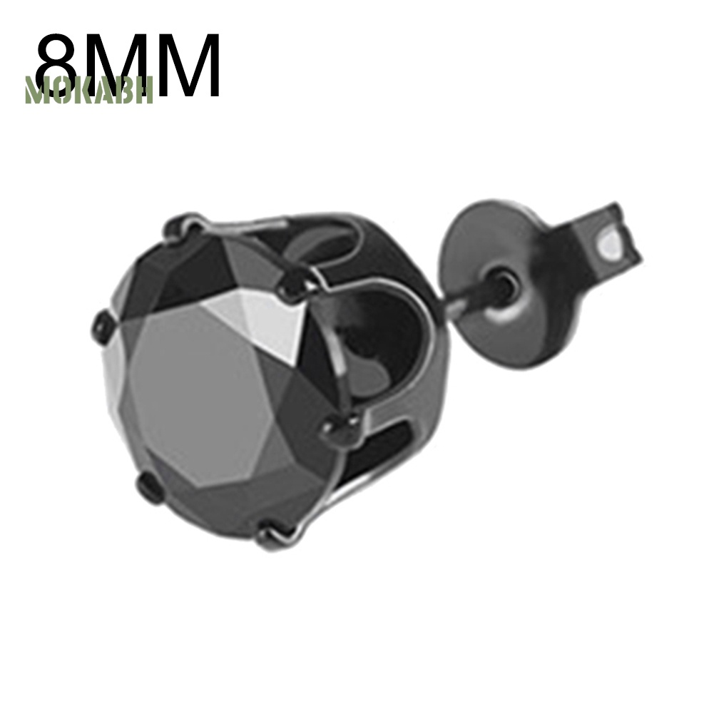 1 Khuyên Tai Đính Đá Đen 6 / 8mm