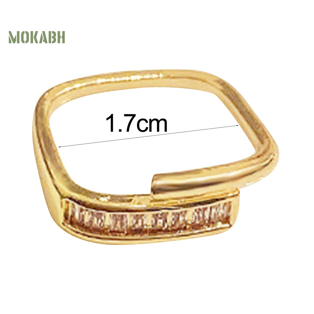 Nhẫn Đeo Tay Hai Lớp Bằng Đồng Sáng Bóng Phong Cách Hàn Quốc Cho Nữ