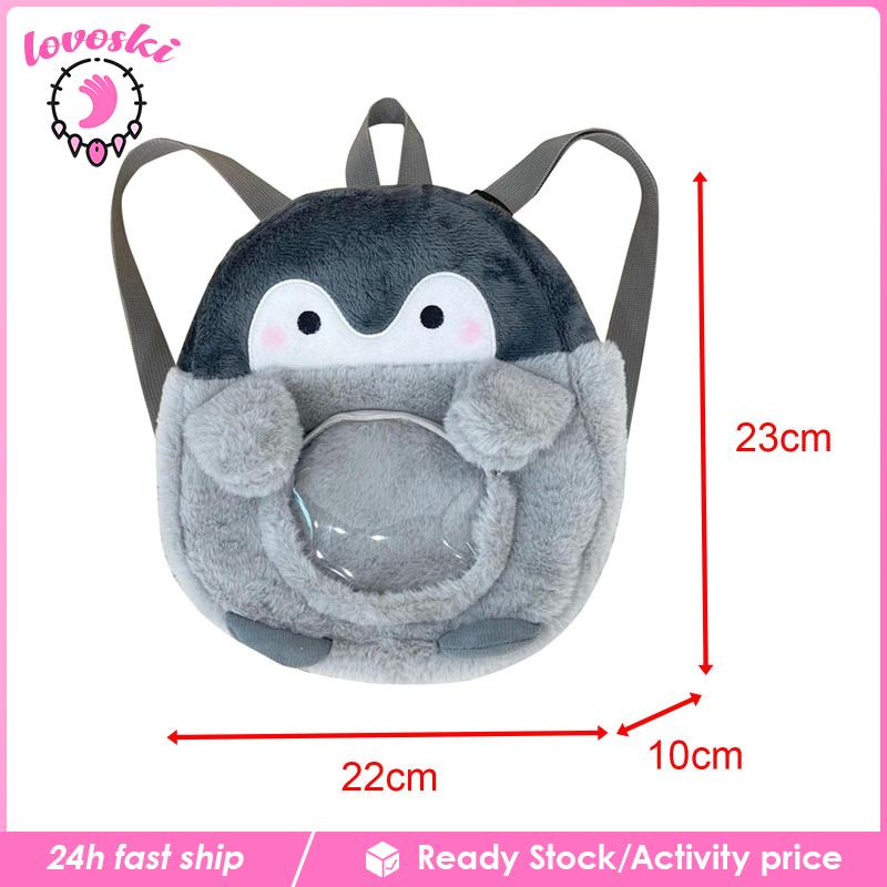 Balo Cỡ Lớn Y2K Hình Chim Cánh Cụt Nhồi Bông Dành Cho Tuổi Teen