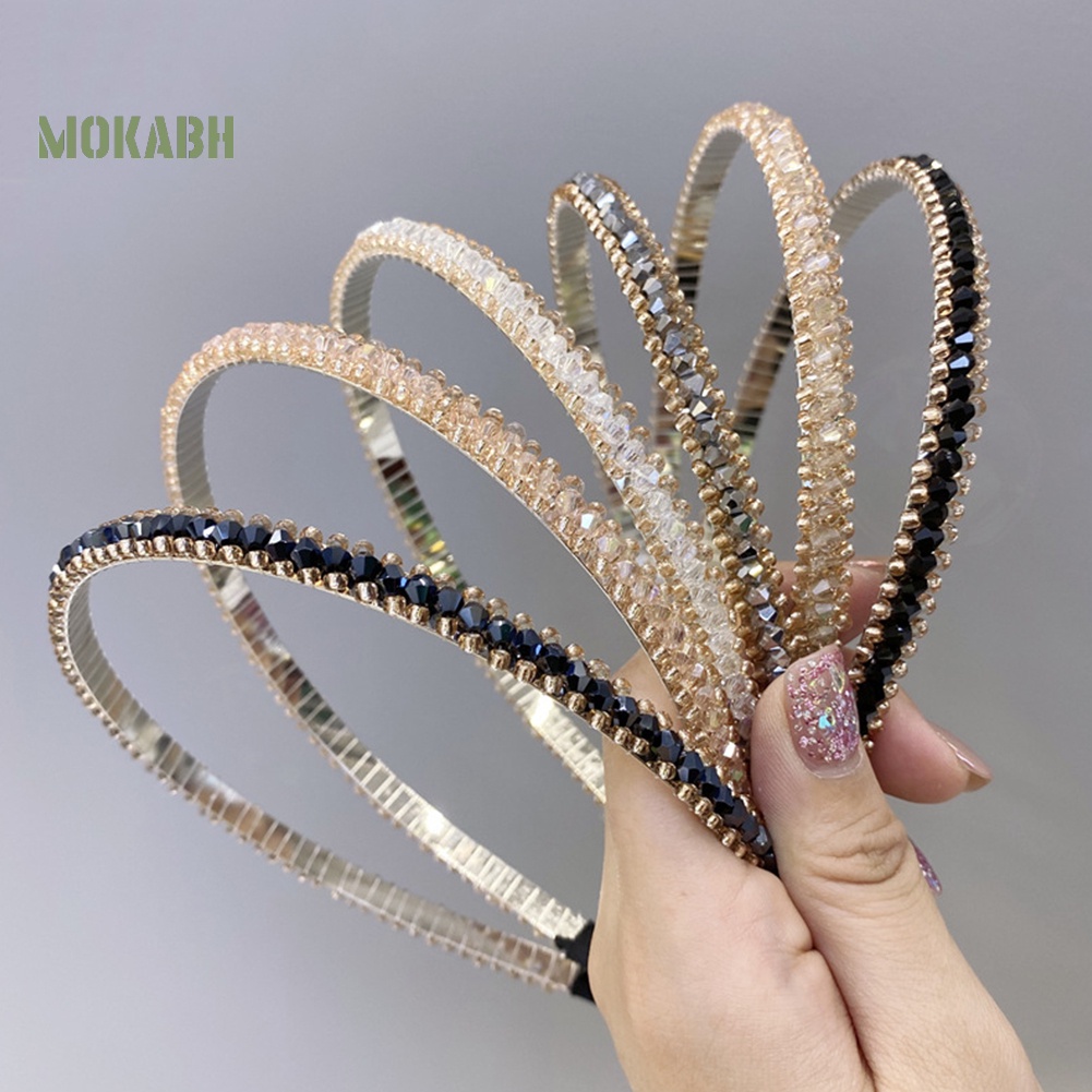 Băng Đô Cài Tóc Đính Hạt Pha Lê Giả Lấp Lánh Sành Điệu Cho Nữ