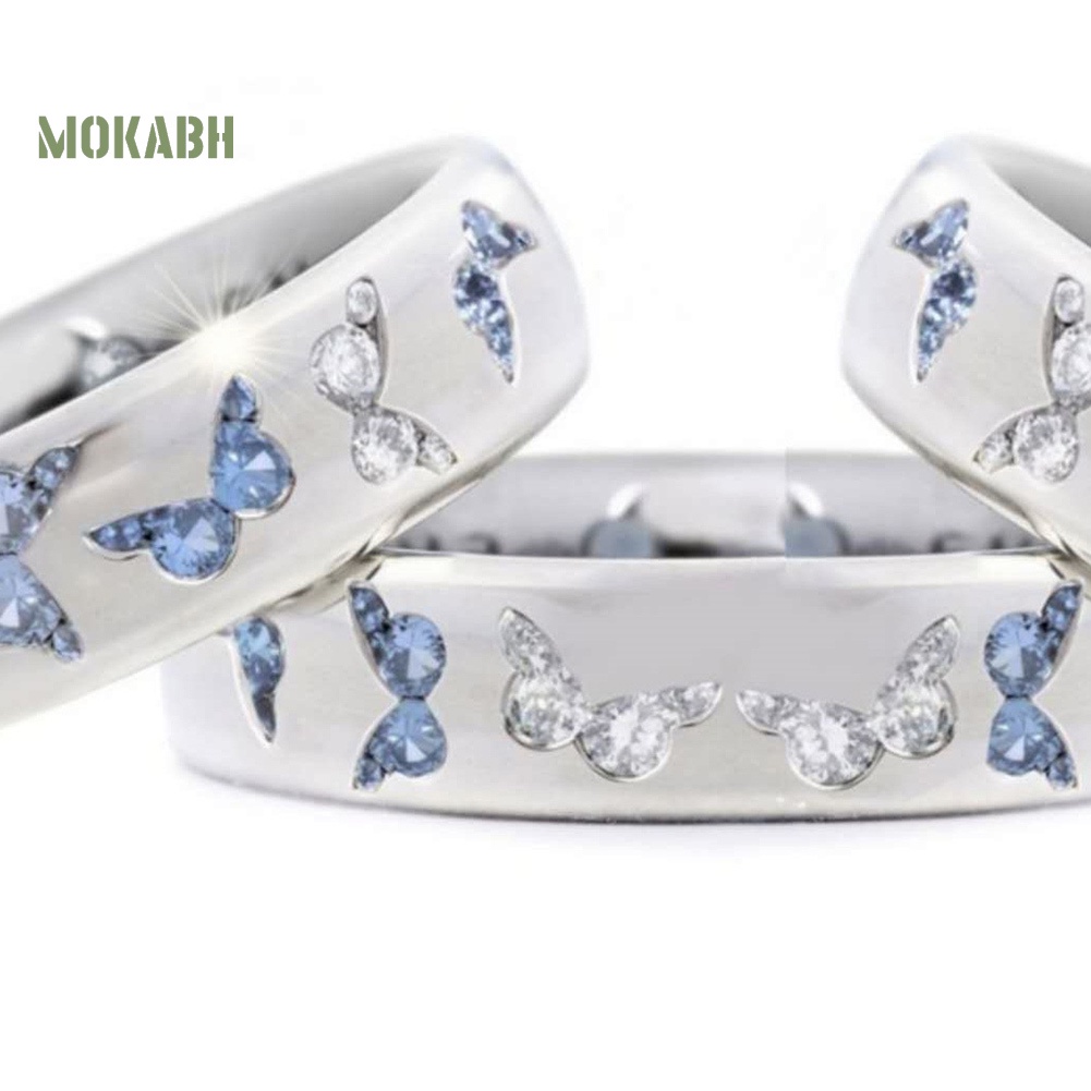 Nhẫn Cưới Hình Bướm Đính Đá Zircon Thời Trang Cho Nữ