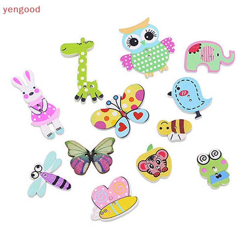 Bộ 50 Nút Họa Tiết Hoạt Hình Dùng Trang Trí Scrapbook