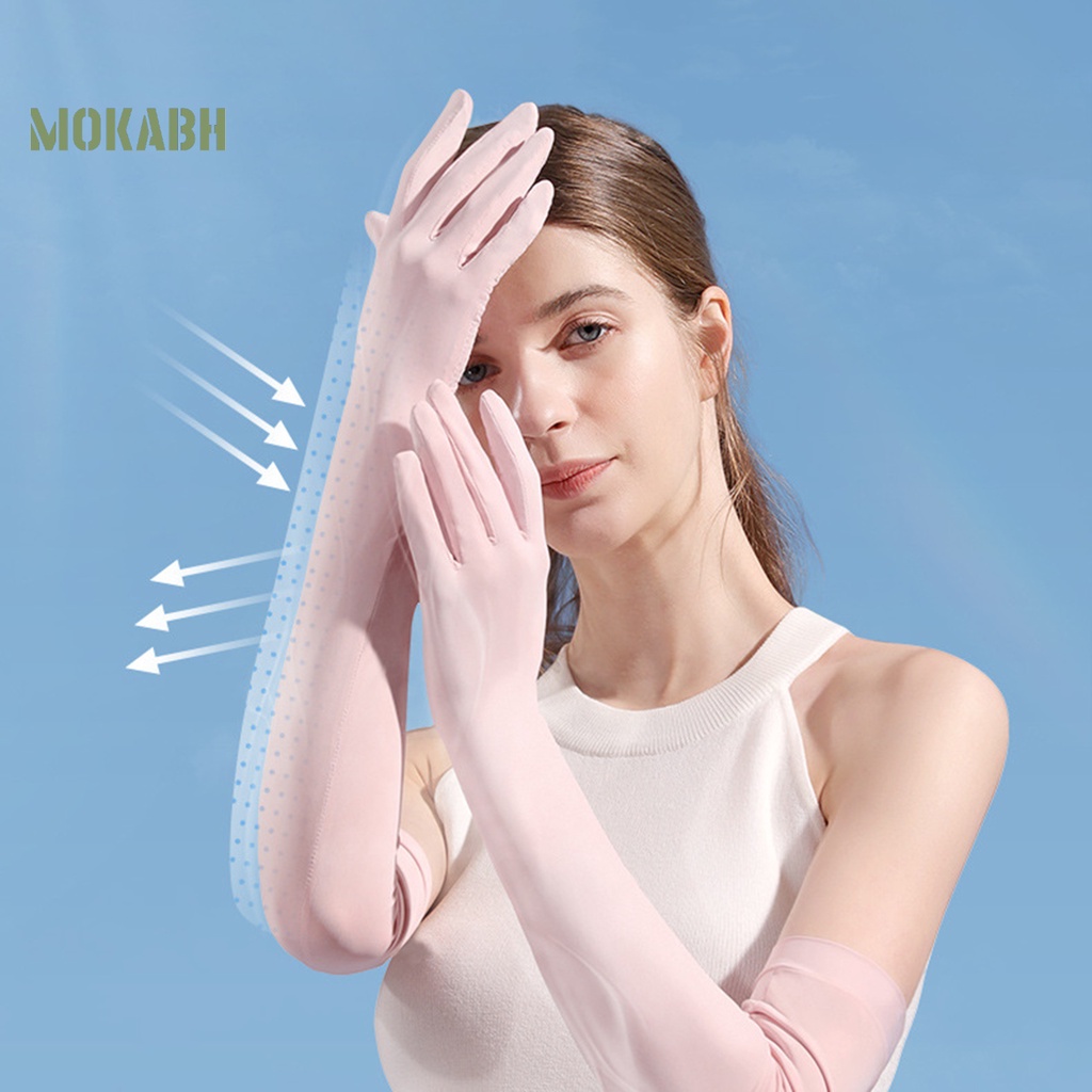 1 Cặp Ống Tay Áo Chống Nắng Bằng Lụa Lạnh Độ Co Giãn Cao