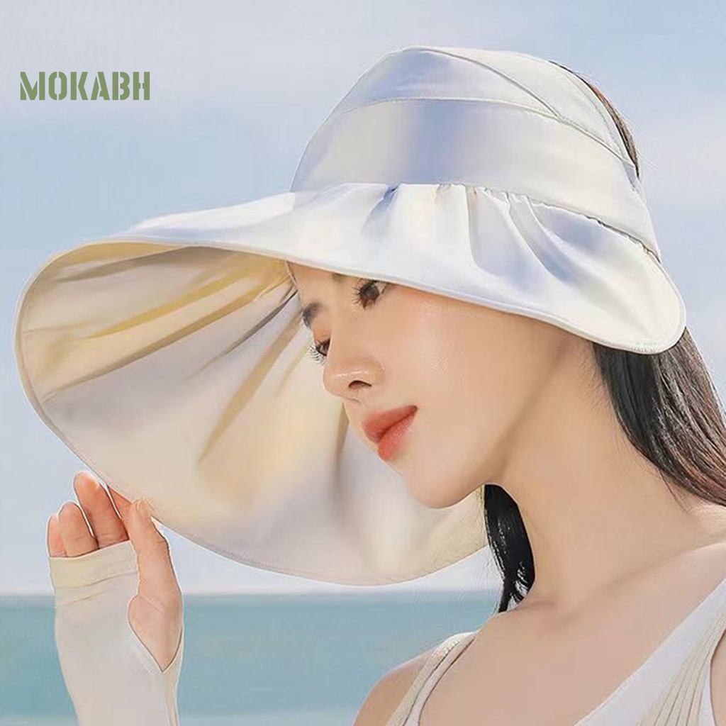 Nón Rộng Vành Thoáng Khí Chống Tia UV Màu Sắc Cầu Vồng Thời Trang Đi Biển Mùa Hè Cho Nữ