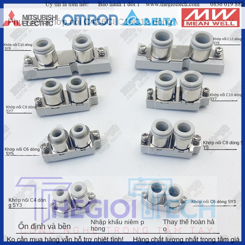 Phụ Kiện Khớp Nối Van Điện Từ Sy3120 C10 1 Điểm - M5 Ren Thông Gió