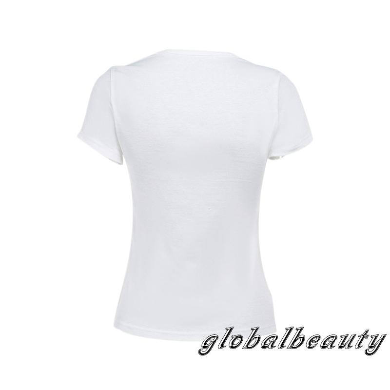 Áo Thun Tay Ngắn Cổ Tròn In Chữ Phong Cách Thời Trang Đường Phố Cho Nữ