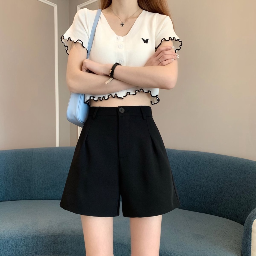 Quần Short Lưng Cao Dáng Chữ A Ống Rộng Hàn Quốc quần đùi nữ NZ-DK-30