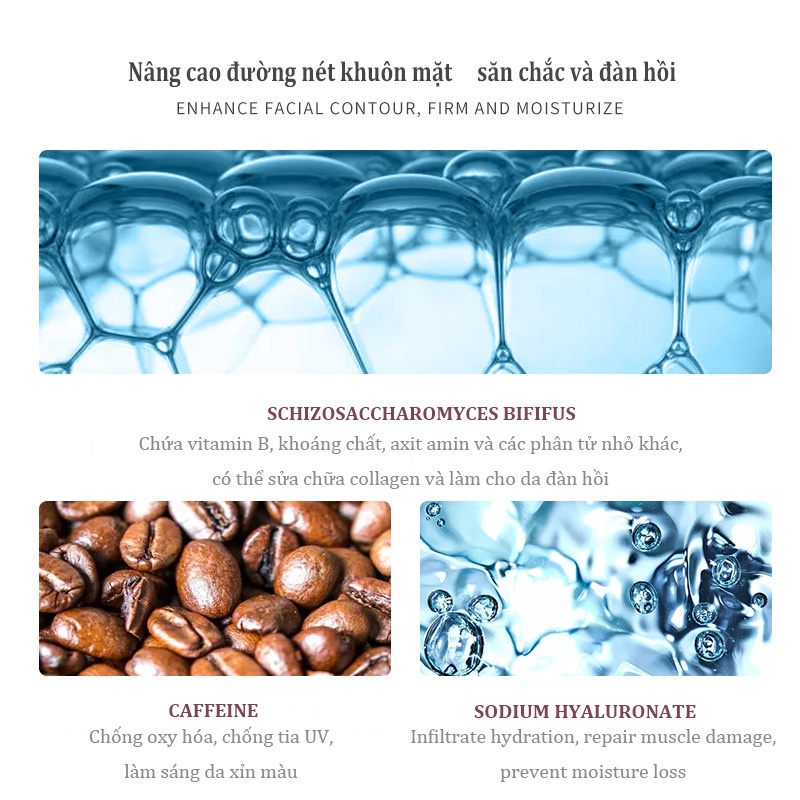 DELEVENTH Caffeine Kem dưỡng trắng da mặt Dưỡng ẩm da Làm sáng da Giảm nếp nhăn