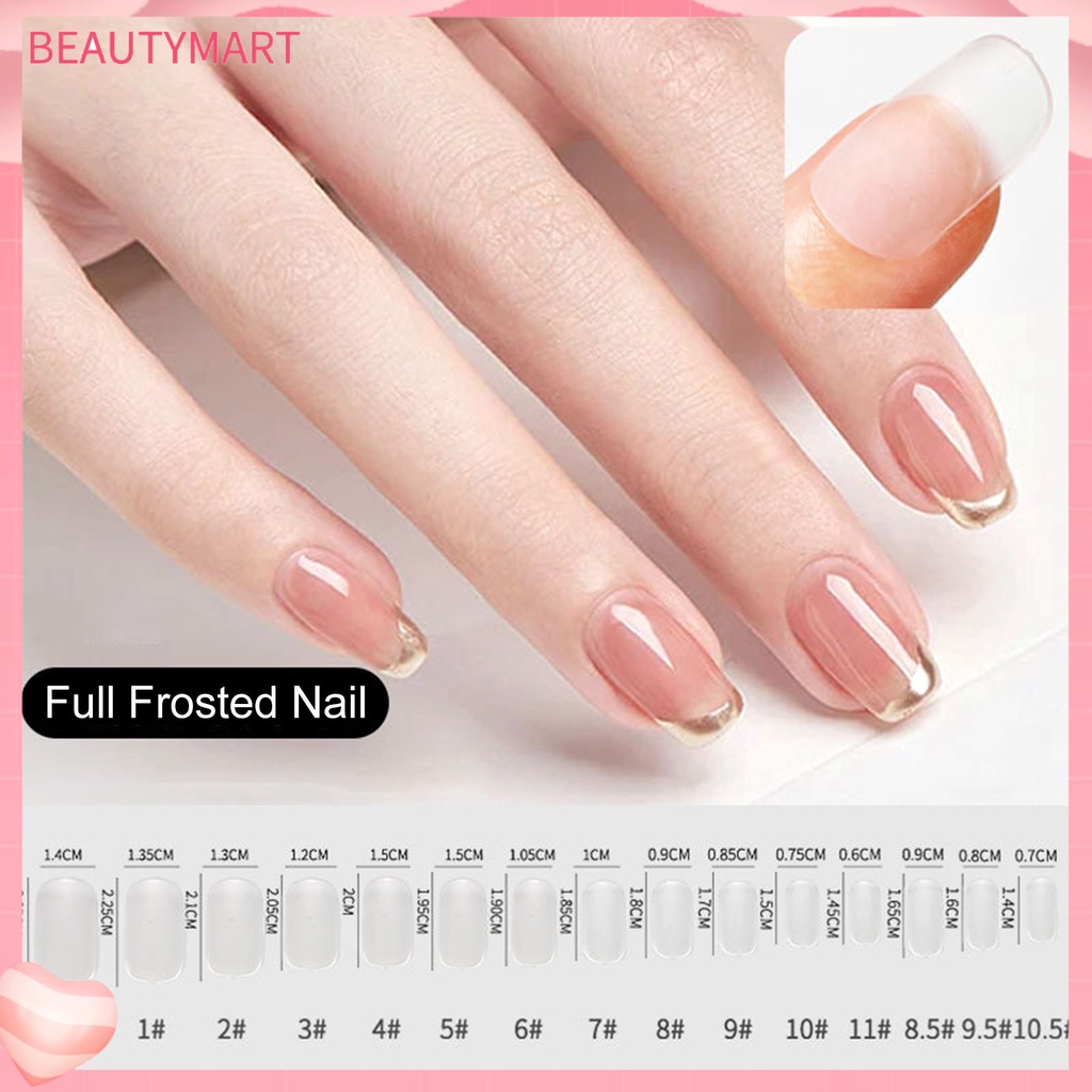 1 Hộp Móng Tay Giả Màu Nhám Siêu Mỏng Linh Hoạt Dễ Sử Dụng Cho Salon