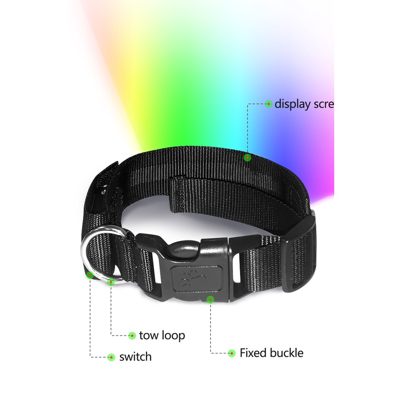 Vòng Cổ Màu Sắc RGB Có Đèn LED Và Kết Nối Bluetooth Cho Thú Cưng