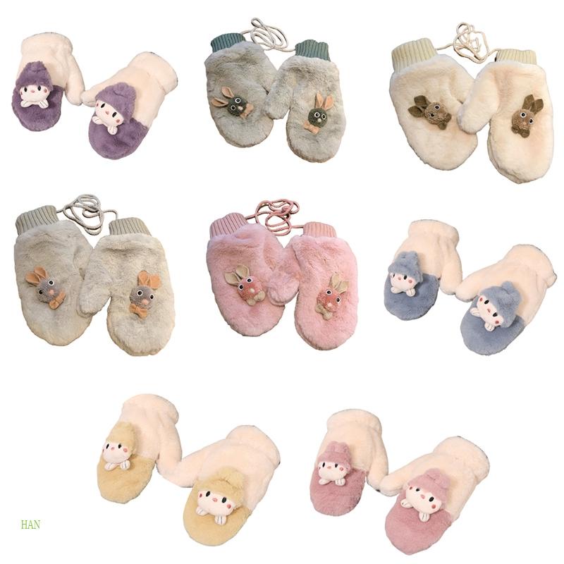 Găng Tay Lông Xù Kiểu Dáng Động Vật Hoạt Hình Dễ Thương Dành Cho Nữ