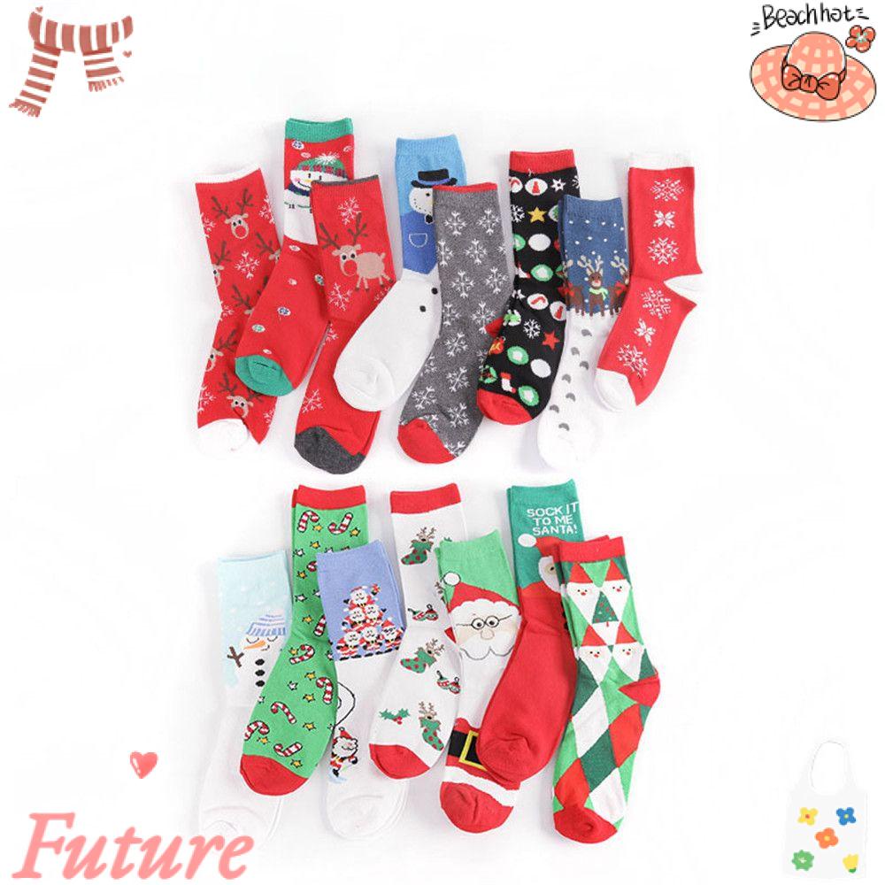 Tất Nữ Họa Tiết Giáng Sinh Năm Mới Phong Cách Harajuku