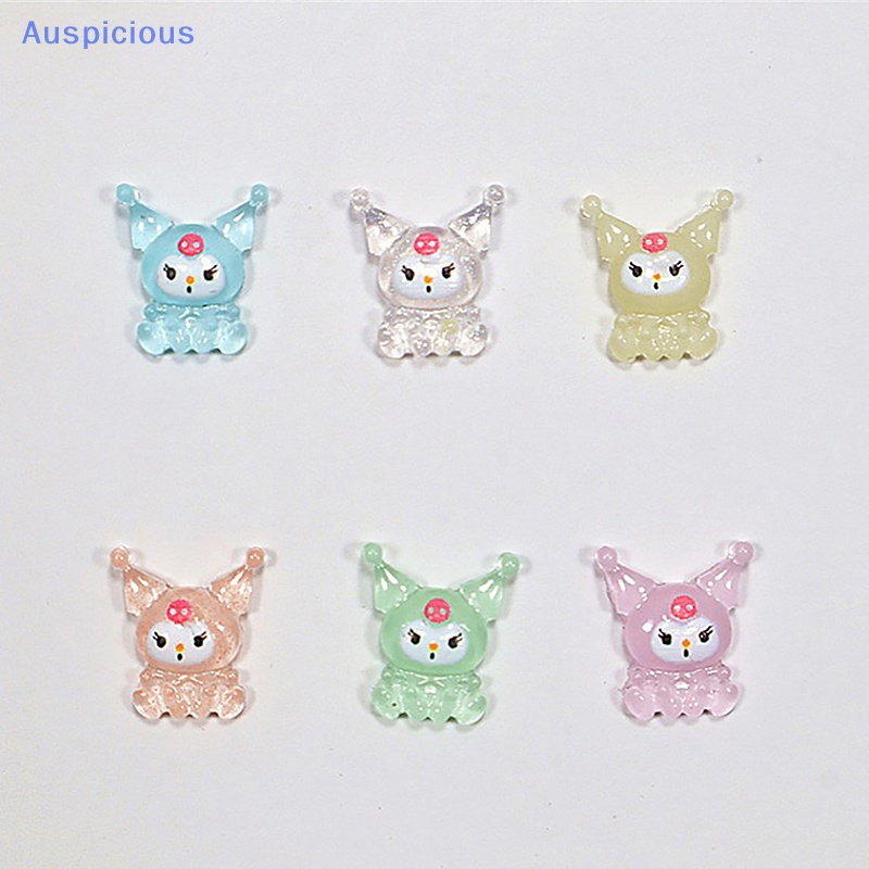 Set 10 Phụ Kiện Trang Trí Móng Tay Nghệ Thuật Trong Suốt Hình Hoạt Hình 3D DIY