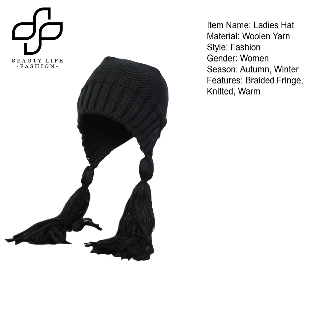 Mũ Beanie Không Vành Màu Trơn Bảo Vệ Tai Thời Trang Thu Đông Dành Cho Nữ