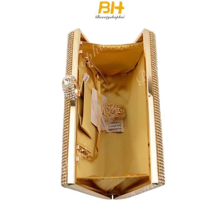 Ví Cầm Tay Đính Đá Hình Vuông Thiết Kế Mới Cao Cấp Thời Trang Dành Cho Nữ