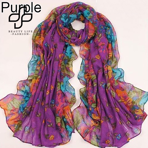 Khăn Choàng Voan In Hoa Thời Trang Cho Nữ