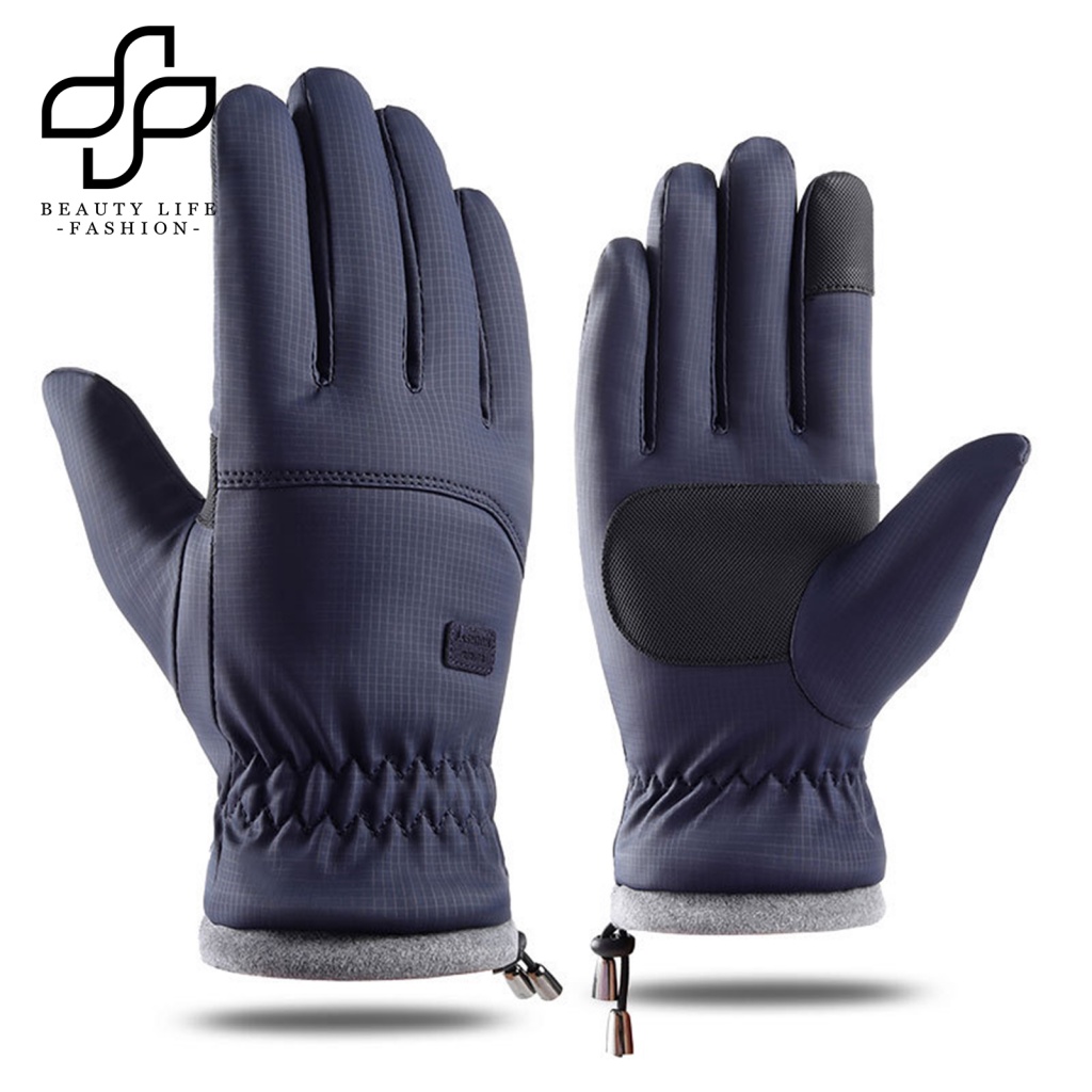 1 Đôi Găng Tay Chống Trượt Vải Lông Cừu San Hô Dày Dặn Có Thể Chạm Màn Hình Cảm Ứng