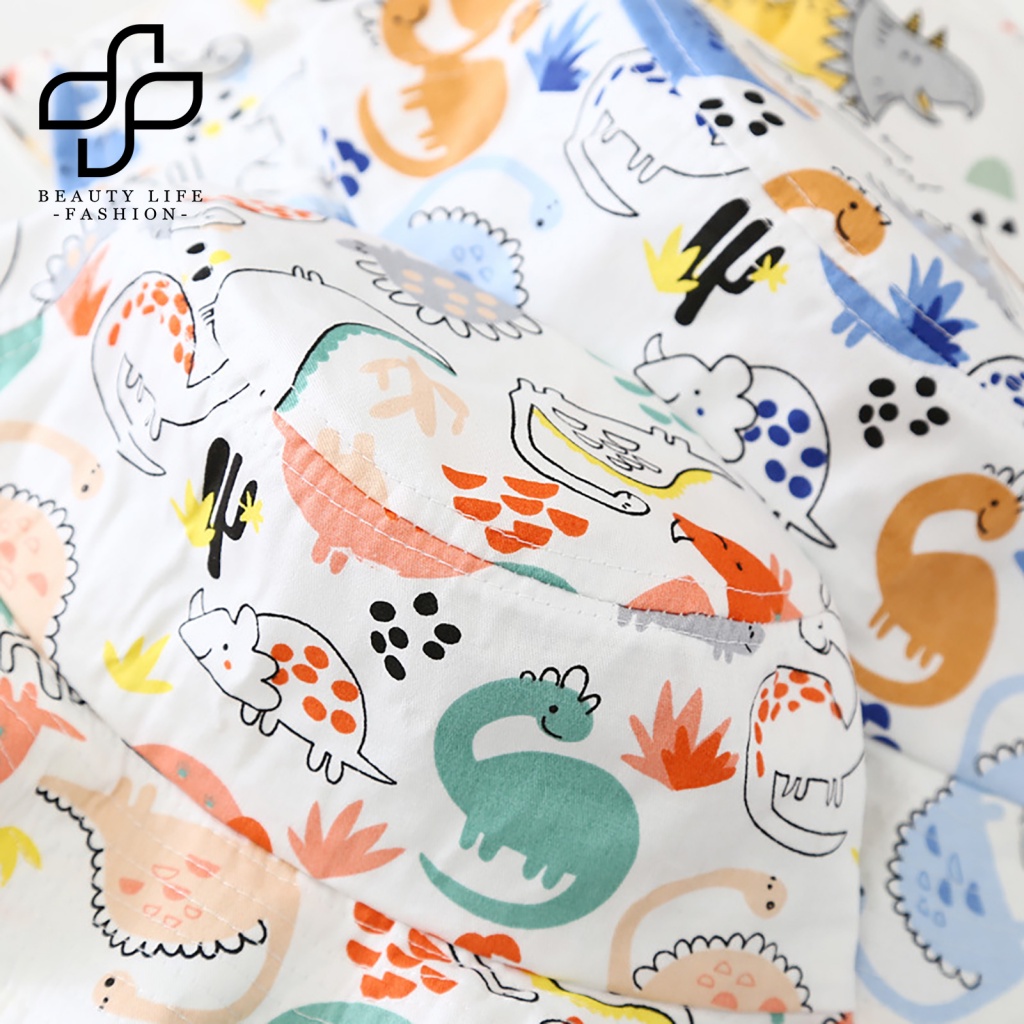 Nón Tai Bèo Chống Nắng Thoáng Khí In Họa Tiết Khủng Long Hoạt Hình Cho Bé