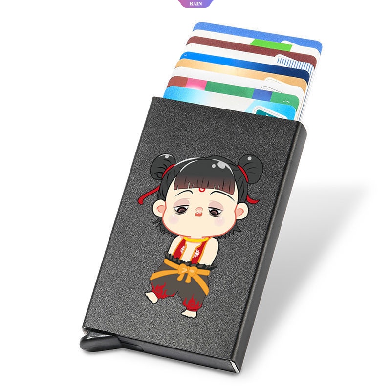 Ví Đựng Thẻ Ngân Hàng Tự Động Bật Lên Bằng Nhôm In Hoạt Hình Pikachu Doraemon Dễ Thương Tháo Gỡ Nhanh Cho Nữ [RAIN]