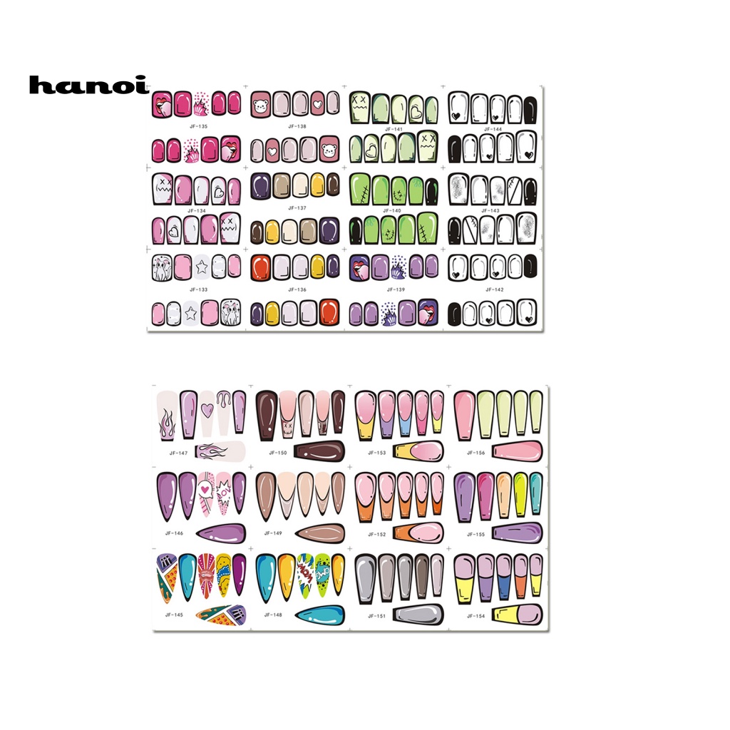 Miếng Dán Trang Trí Móng Tay Tự Dính Không Phai Họa Tiết Hoạt Hình Graffiti 3D DIY