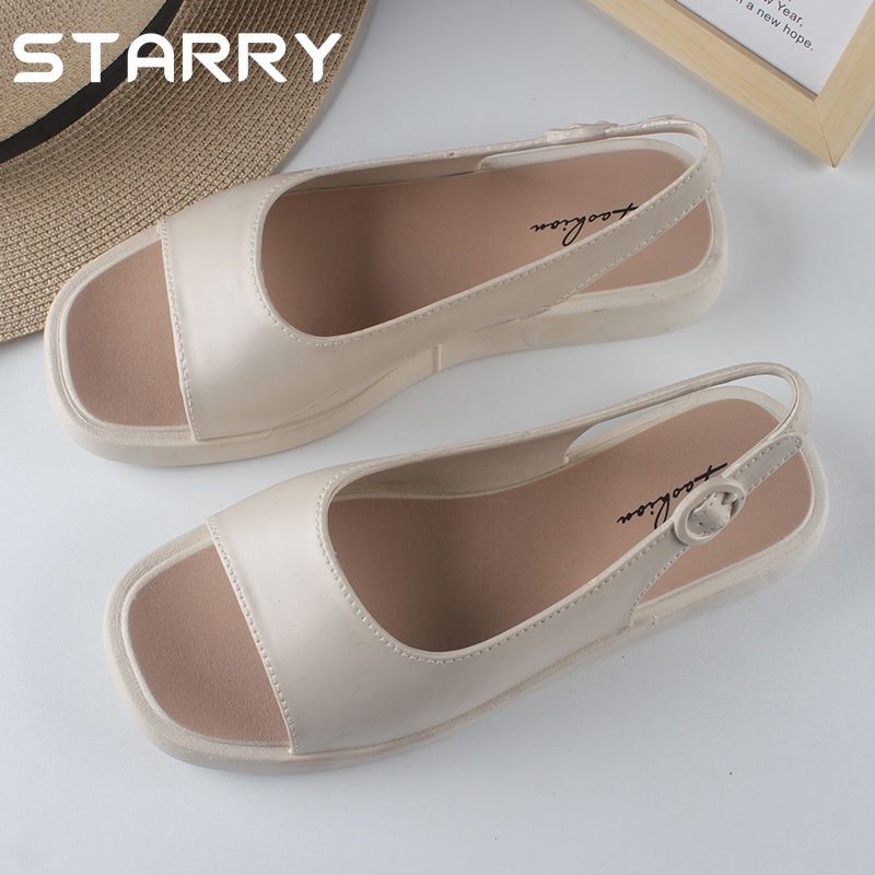 STARRY sandal nữ dép quai hậu nữ dép nữ đế cao dép bánh mì 2023NEW 060515