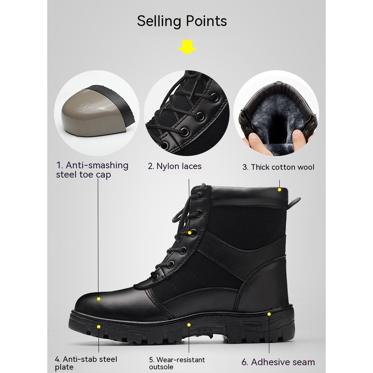 Giày Bốt Bảo Hộ Lao Động Cổ Cao Gọn Nhẹ Thoáng Khí Chống Lạnh Bảo Vệ An Toàn Chống Mài Mòn Thoải Mái Khi Xây Dựng Cho Nam