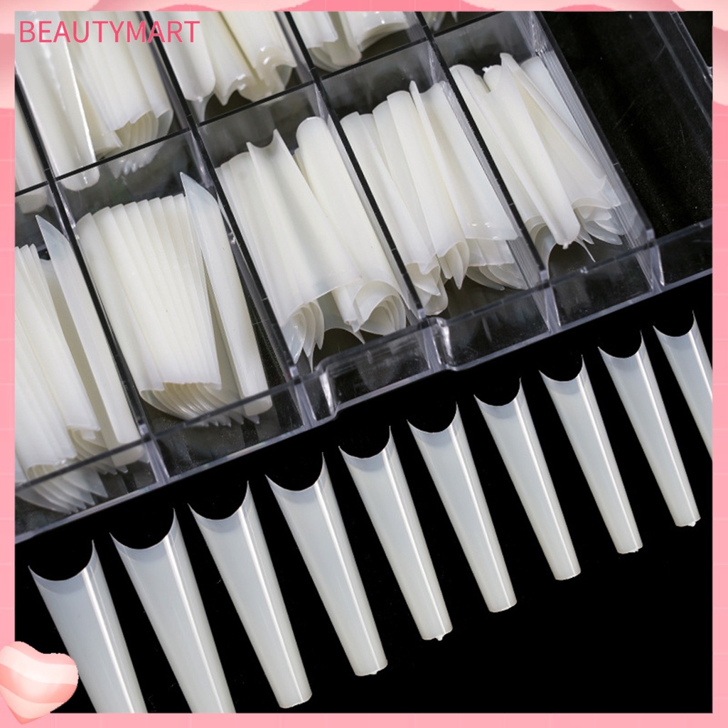 Set 100 Móng Tay Giả Đầu Nhọn Gọn Nhẹ Chống Gãy Có Thể Tái Sử Dụng