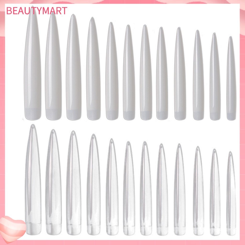 Túi 120 Móng Tay Giả Nối Dài Bằng Nhựa ABS Mỏng Tự Nhiên Cho Salon