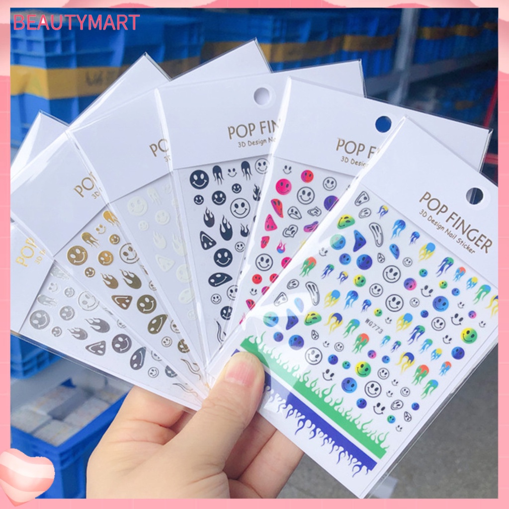 Nhãn Dán Trang Trí Móng Tay Hình Ngọn Lửa DIY 6 Màu Siêu Mỏng