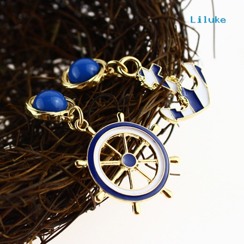 Đôi Khuyên Tai HìNh Mỏ Neo ĐíNh Kim Cương Giả ThờI Trang Cho Nữ