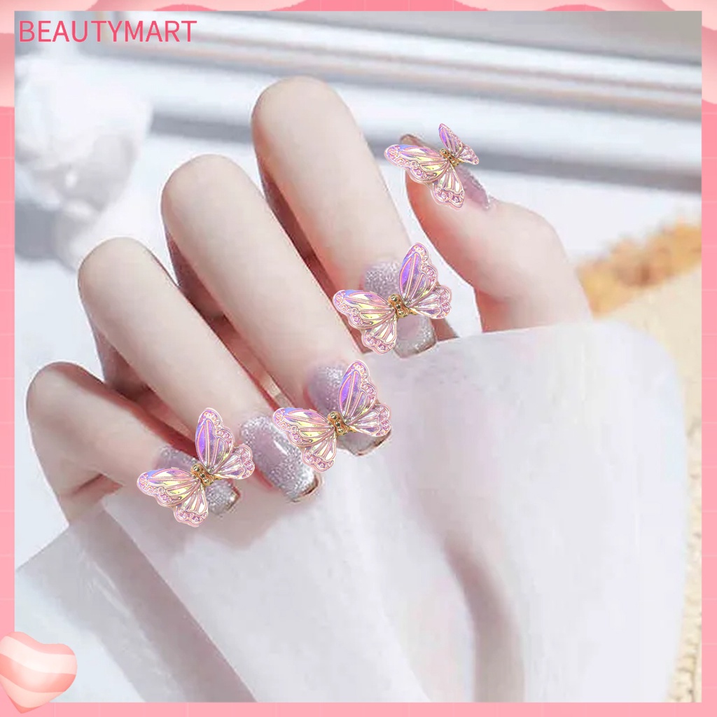 Set 3 Phụ Kiện Trang Trí Móng Tay Hình Bướm Chống Nước Tiện Dụng