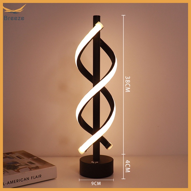 Đèn Led Để Bàn Dạng Xoắn Ốc Đơn Giản Sáng Tạo Có Thể Sạc Lại Trang Trí Nhà Hàng / Phòng Ngủ