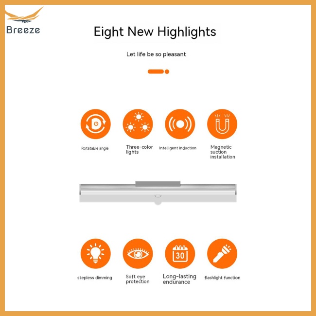 Đèn Pin Led Không Dây 3 Cấp Độ Có Thể Điều Chỉnh Bảo Vệ Mắt Kèm Sạc Usb Tiện Dụng