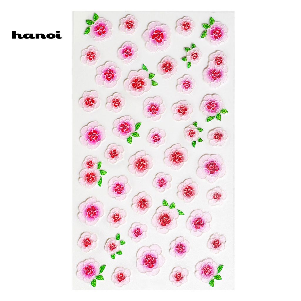 Miếng Dán Trang Trí Móng Tay Họa Tiết Hoa Lá Dập Nổi 5D Thời Trang Cho Nữ