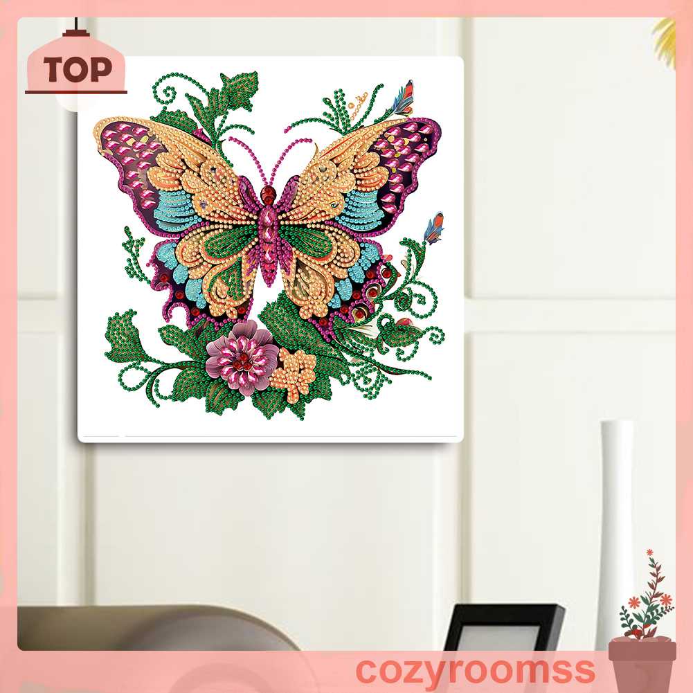 Tranh Đính Đá Hình Cánh Bướm 5D Nghệ Thuật Tự Làm Thủ Công Treo Trang Trí Nội Thất