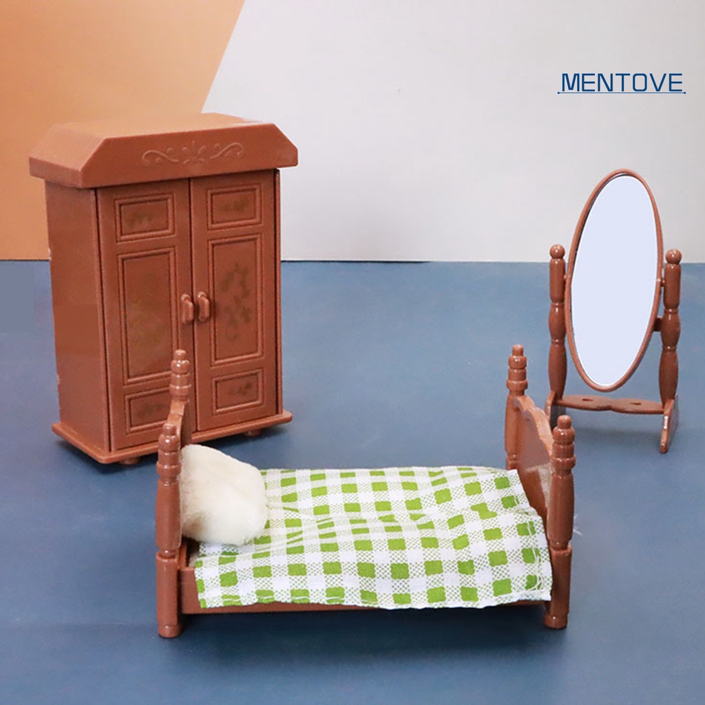 1 Set Đồ Gia Dụng Bằng Nhựa Dễ Thương Cho Nhà Búp Bê