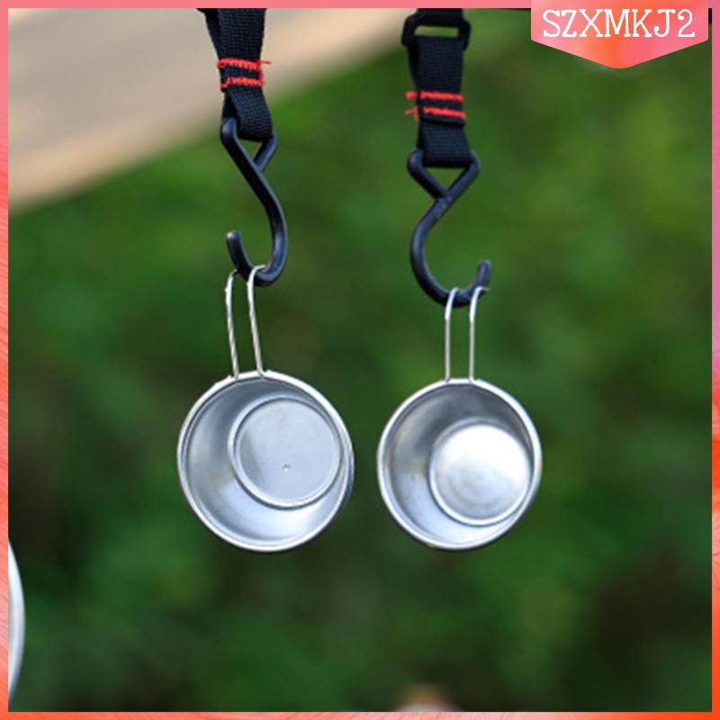 Bộ 2 Tô Đựng Thức Ăn Bằng Thép Không Gỉ Thiết Kế Nhỏ Gọn Tiện Dụng Mang Theo Du Lịch Cắm Trại