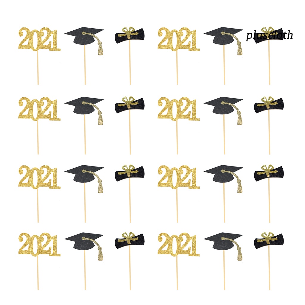 Bộ 24 Que Cắm Trang Trí Bánh Kem Bằng Giấy Thân Thiện Với Môi Trường