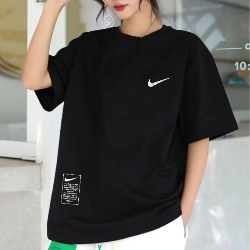 Áo Thun Thể Thao Nike 100% Thêu Họa Tiết Đơn Giản Thời Trang Cho Nam Nữ