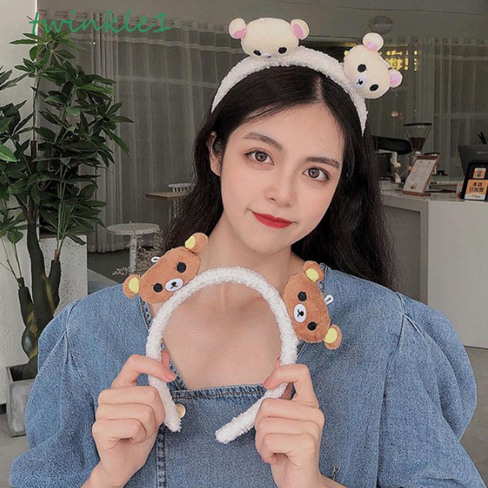 Băng Đô Vải Lông Xù Kiểu Hoạt Hình Động Vật Đáng Yêu Rửa Mặt Trang Điểm