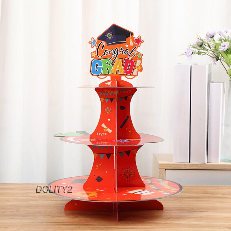 [Dolity2] Giá Đỡ Bánh Cupcake 3 Tầng Bằng Giấy Các Tông Màu Cho Nông Trại