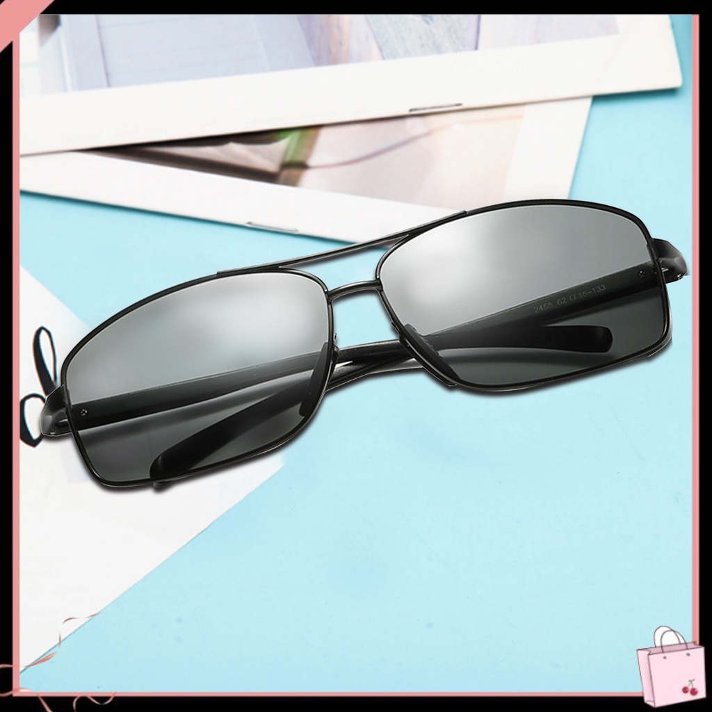 Kính Mát Phân Cực Gọng Kim Loại Chống Chói Thay Đổi Màu Sắc Thời Trang Cho Nam