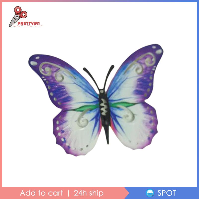 1 [Prettyia1] Bức Tranh Treo Tường Nghệ Thuật Hình Bướm Bằng Kim Loại Trang Trí Nhà Nông