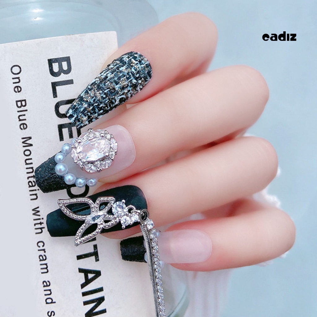 Phụ Kiện Tua Rua Hình Bướm 3D Nhiều Hình Dạng Đính Đá Zircon Sang Trọng Trang Trí Móng Tay