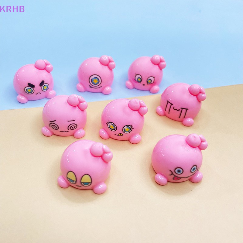 Set 3 Phụ Kiện Trang Trí Tiểu Cảnh Mini Hình Biểu Tượng Cảm Xúc Bằng Nhựa Resin Màu Dạ Quang DIY Mới