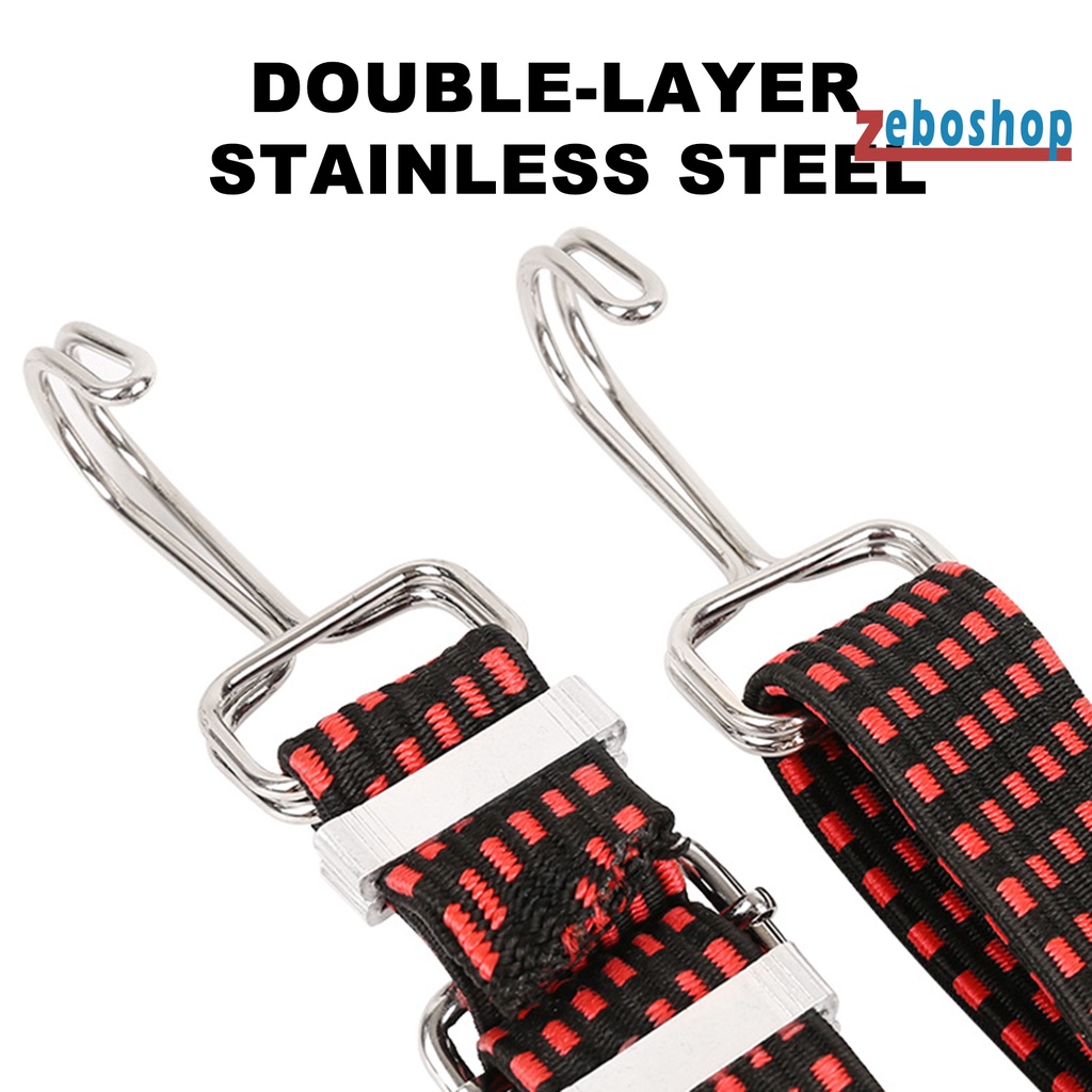 Dây Buộc Hành Lý Co Giãn Có Móc Kim Loại Chống Gỉ Có Thể Điều Chỉnh