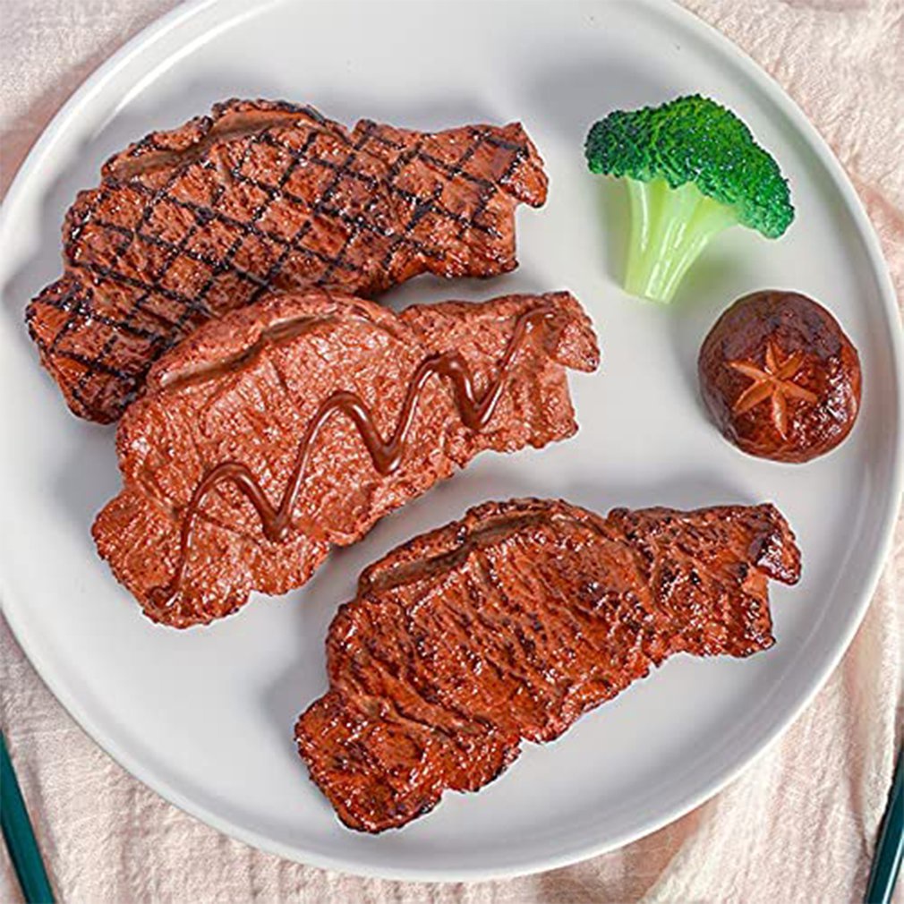 =Christmas=PVC Simulation Fake Steak Food Model Restaurant Decoration Non-toxic Props